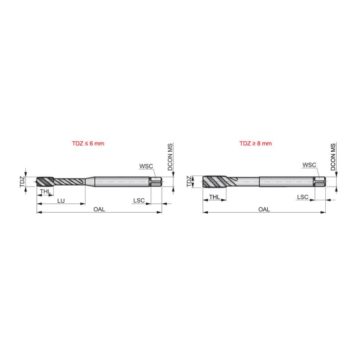 Dormer Gewindebohrer M6 HSSE-PM ISO 2283 2xD blank