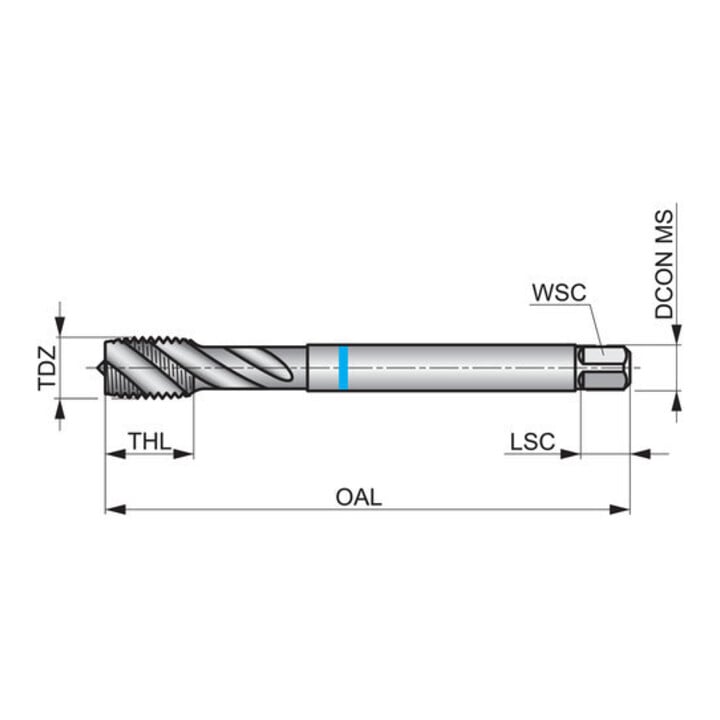 Dormer Gewindebohrer M6 x 0,75 DIN 374 HSSE-PM blau spiral genutet