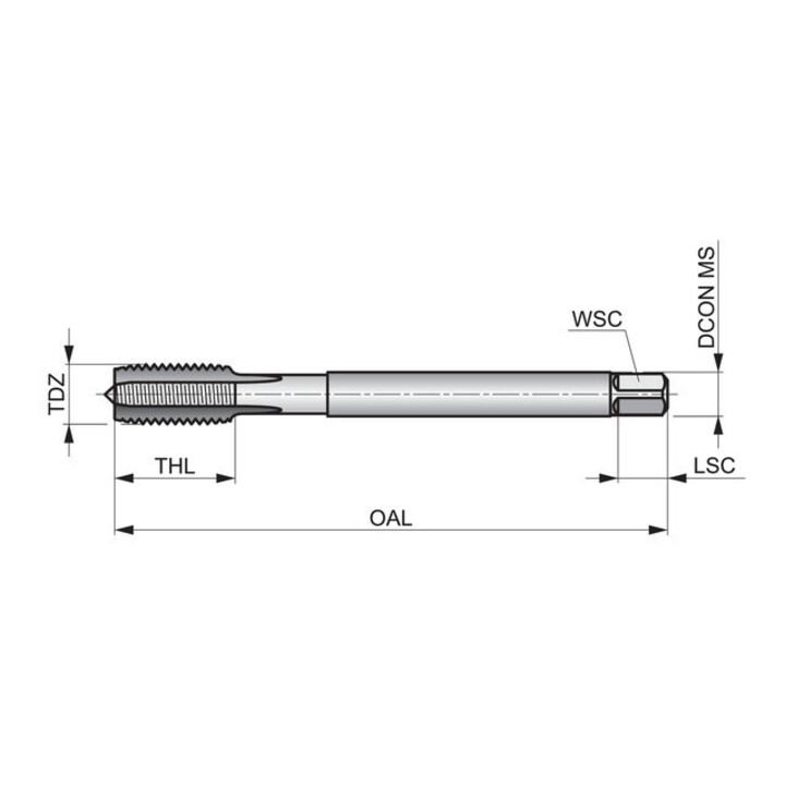 Dormer Gewindebohrer UNC DIN 376 HSSE-PM 1,5xD UNC1.1/2" blank