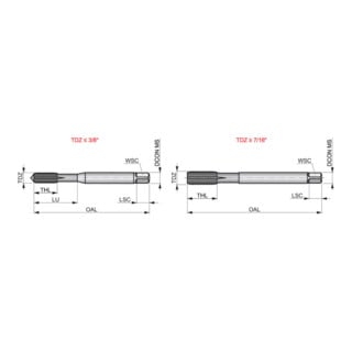 Dormer Gewindeformer HSS-E UNC 10-24" DIN 2184-1 TiN 3,5xD