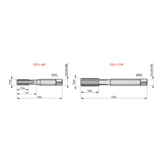 Dormer Hand-Gewindebohrer BSW 7/16" ISO529 HSS 1,5xD blank