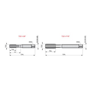 Dormer Hand-Gewindebohrer UN 1/4" x 36 2B HSS blank 1,5xD
