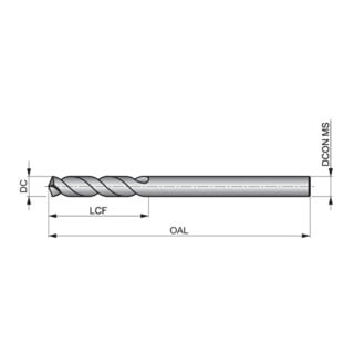 Dormer HSS-E Spiralbohrer NAS907 3xD 3/32" 135° Bronze PMKNS