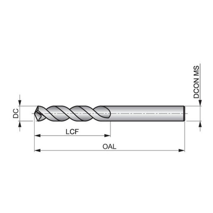 Dormer HSS-E Spiralbohrer PFX 10.8mm 130° Kurz Blank PMS
