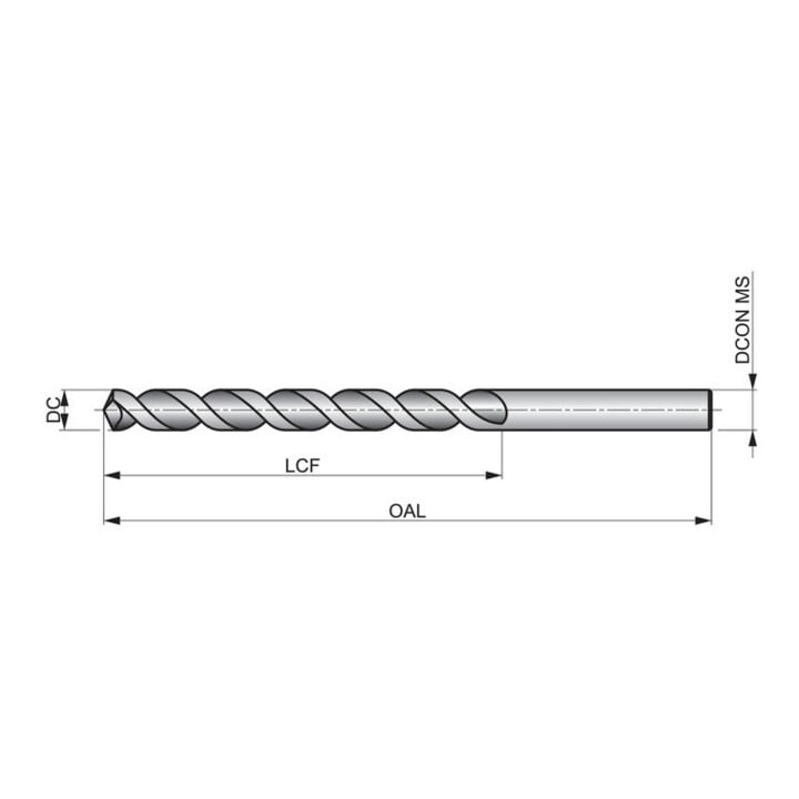 Dormer HSS-E Spiralbohrer PFX 11/16" 130° Lang Blank PMS Typ W