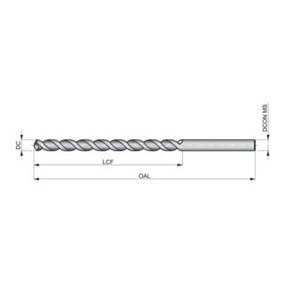 Dormer HSS-E Spiralbohrer PFX 4.6mm 130° Typ W eLang Blank PMS