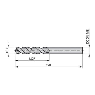 Dormer HSS-E Spiralbohrer PFX 8.6mm 130° Kurz Blank PMS Typ W
