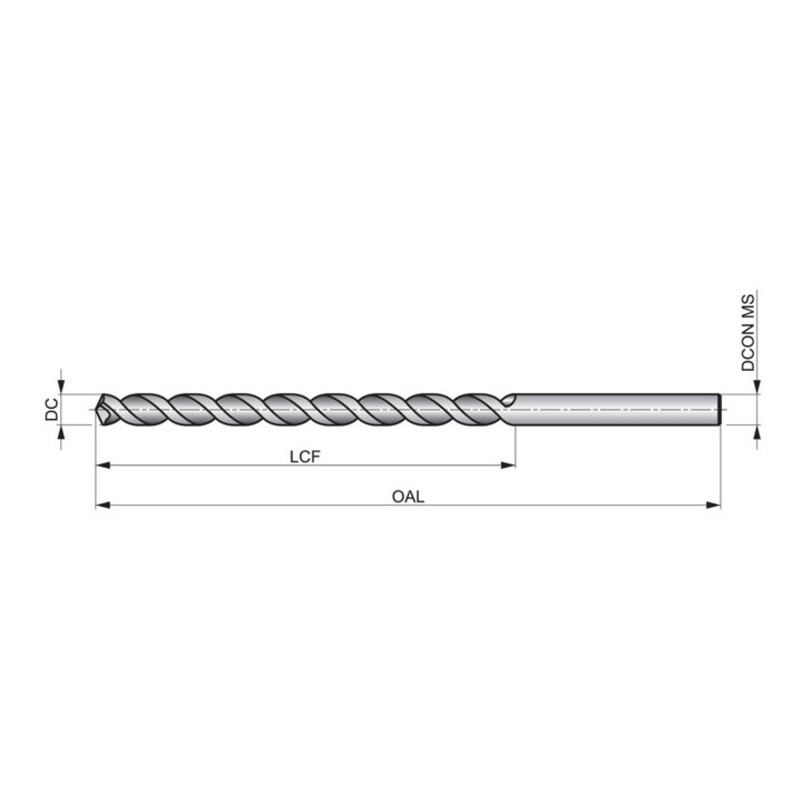 Dormer HSS-E Spiralbohrer PFX 9/64" 130° Typ W eLang Blank PMS