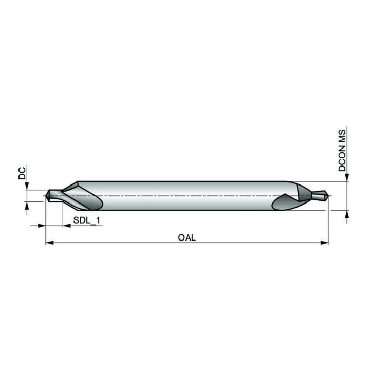 Dormer HSS-E Zentrierbohrer Lang 4.0 x 12.0 60° Blank