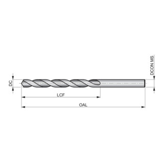 Dormer HSS Spiralbohrer DIN340 7/8" 118° Stahl vap.