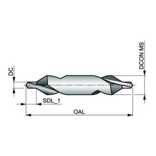 Dormer HSS Zentrierbohrer DIN332 6mm x 18mm 60° Blank