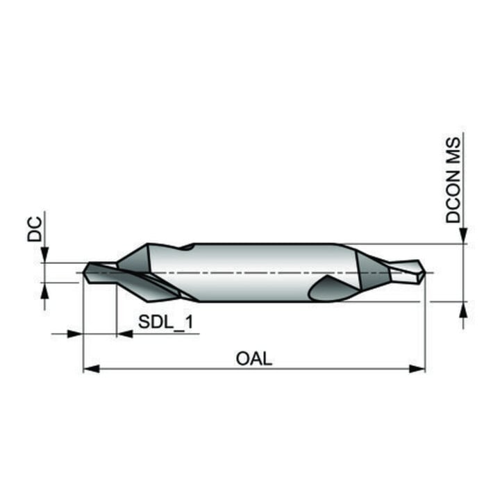 Dormer HSS Zentrierbohrer DIN333A 4.0 x 10.0mm 60° Blank