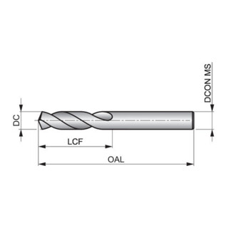 Dormer Pramet Kurzbohrer NAS907 K 2,5xD 135° HSS vap Precision