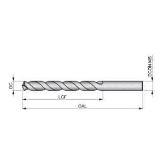 DORMER PRAMET Spiralbohrer NAS907 1/2" HSS-E Bronze 135°