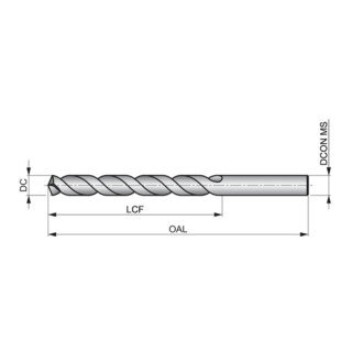 Dormer Pramet Spiralbohrer NAS907 N3 HSS 4xD 135° Precision