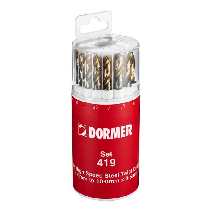 Dormer Rund Bohrerset A002 1-10,5mm 19tlg DIN338 HSS TiN-beschichtet