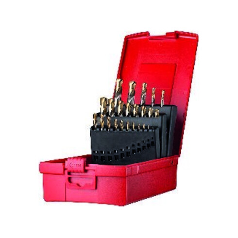 Dormer Set de forets courts 1,0-10,5 mm + foret trépan 3,3-10,2 mm A022 135G Type N 2,5xP 24 pcs TiN