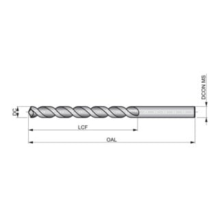 Dormer Spiralbohrer HSS-E PFX 1.25mm 130° Lang Blank PMS