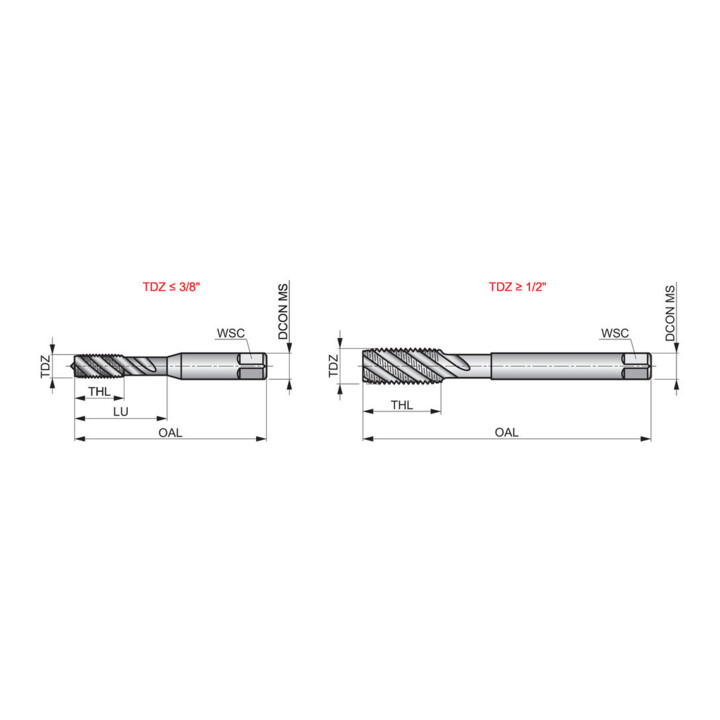 Dormer Taraud HSS BSW ISO529 C 2xD 3/8"