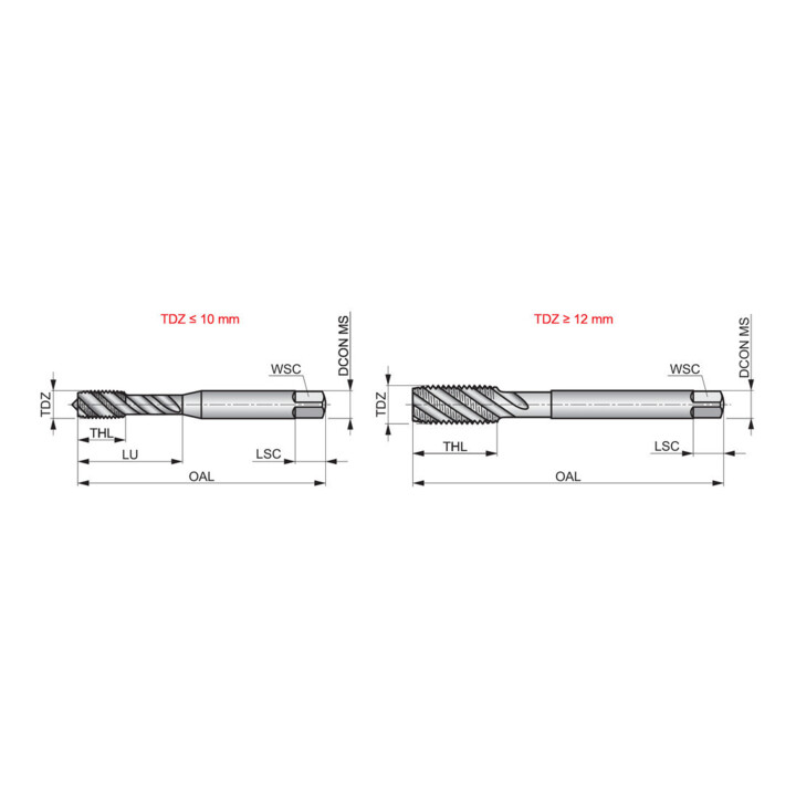 Dormer Taraud HSSE-PM M6 ISO529 6H TiN 2,5xD Forme C