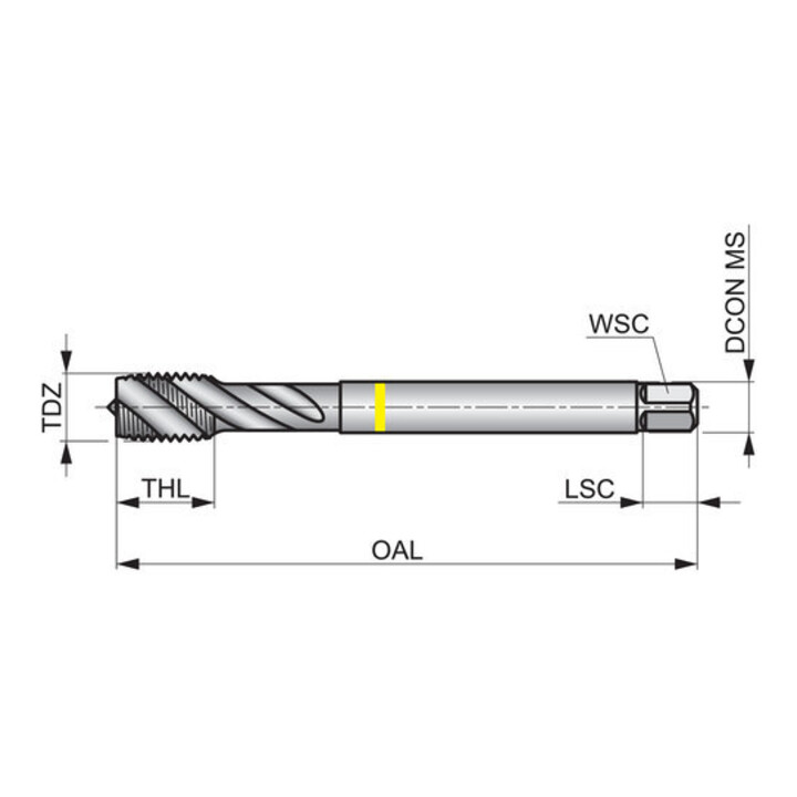 Dormer Taraud M18 x 1,5 HSSE-PM jaune DIN 374 6H 2xD chrome brillant