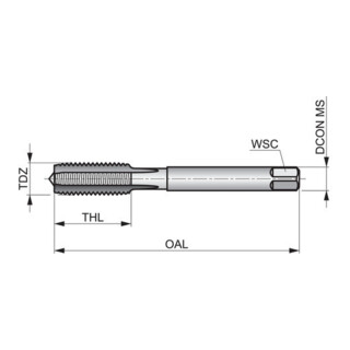 Dormer Tarauds UNC DIN352 3 pièces 1,5xD 7/8" HSS brut 2B
