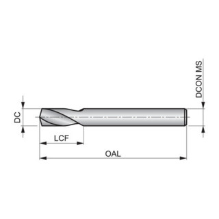 Dormer VHM Anbohrer 150G 6mm Blank 1xD PMKNSH