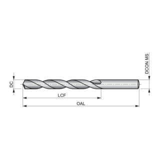 Dormer VHM Spiralbohrer CDX 4xD 4.0mm DIN338 TiN Beschichtung