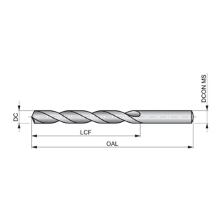 Dormer VHM Spiralbohrer CDX 6.6mm DIN338 130° TiN Beschichtung