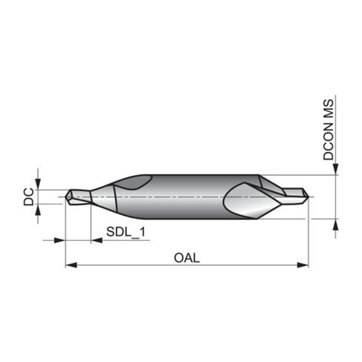 Dormer Zentrierbohrer D333A 1.25 x 3.15mm 60° Bronze VHM PKN Blank
