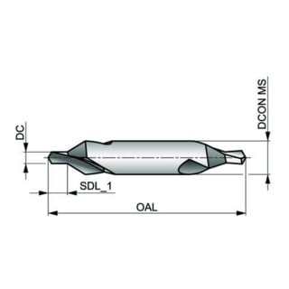 Dormer Zentrierbohrer DIN333A 3.15 x 8.0mm 60° HSS blank
