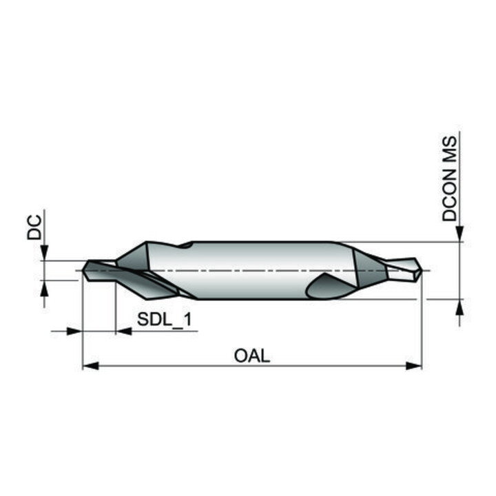 Dormer Zentrierbohrer DIN333A 5.0 x 12.5mm 60° blank HSS