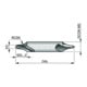 Dormer Zentrierbohrer DIN333R 2.0 x 5.0mm 60° Blank
