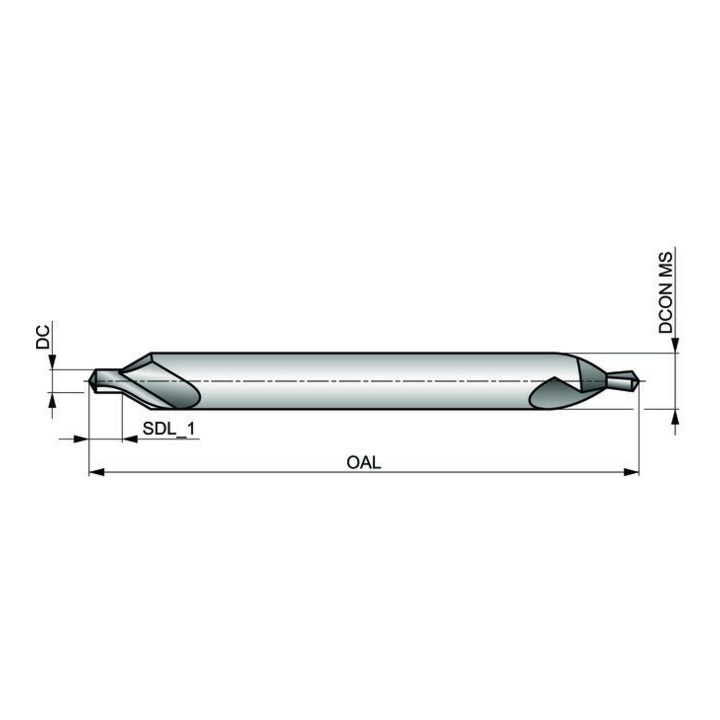 Dormer Zentrierbohrer HSS-E Lang 1.5 x 5.0mm 60° Blank