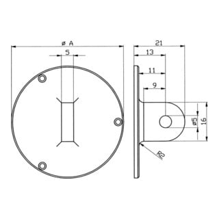 Dos des oeillet pour D. bague ext. 58 mm p. comparateurs Käfer