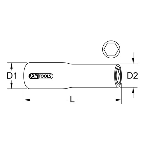 KS Tools 1/2"' Douille isolée, longue