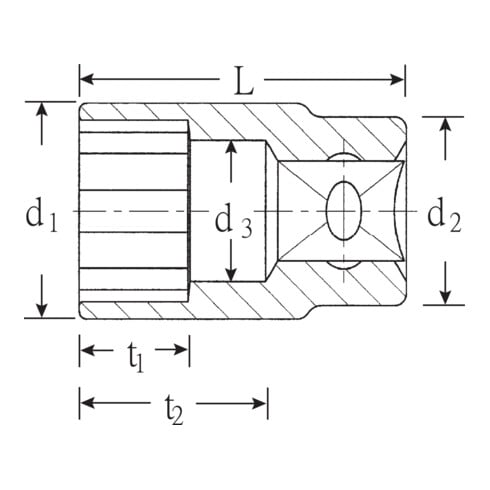 Douille 12 pans STAHLWILLE  1/2 pouce 1.1/8 Pouces