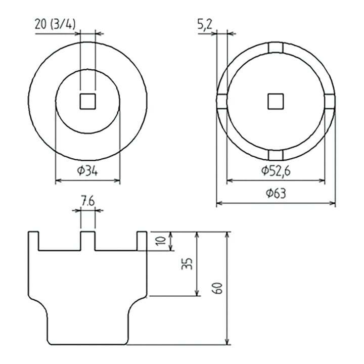 Douille 4 ergots joint à rotule Broche Clé pour Mercedes-Benz classe M BGS