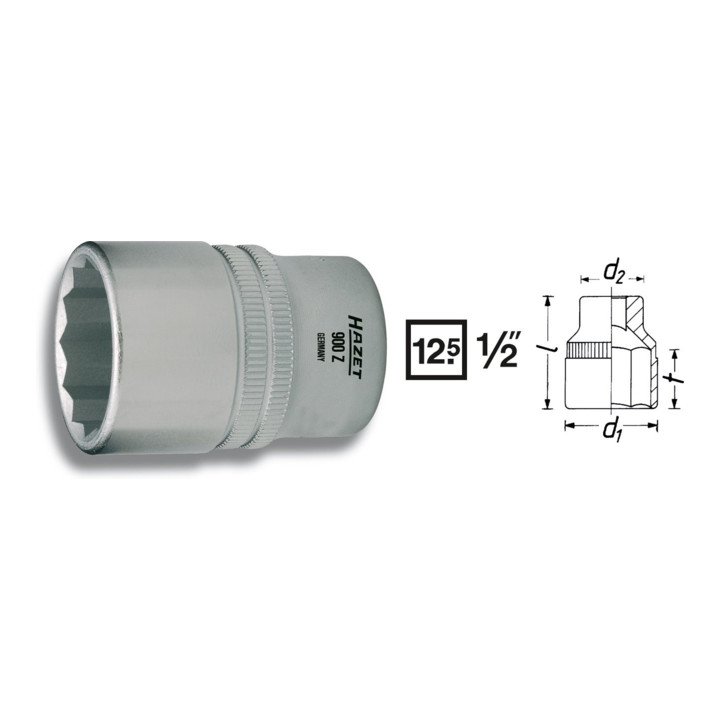 Douille à 12 pans 900Z-13 13 mm HAZET