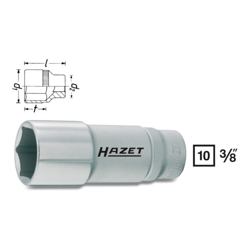 Clé à douille HAZET 3/8" hexagonale longue