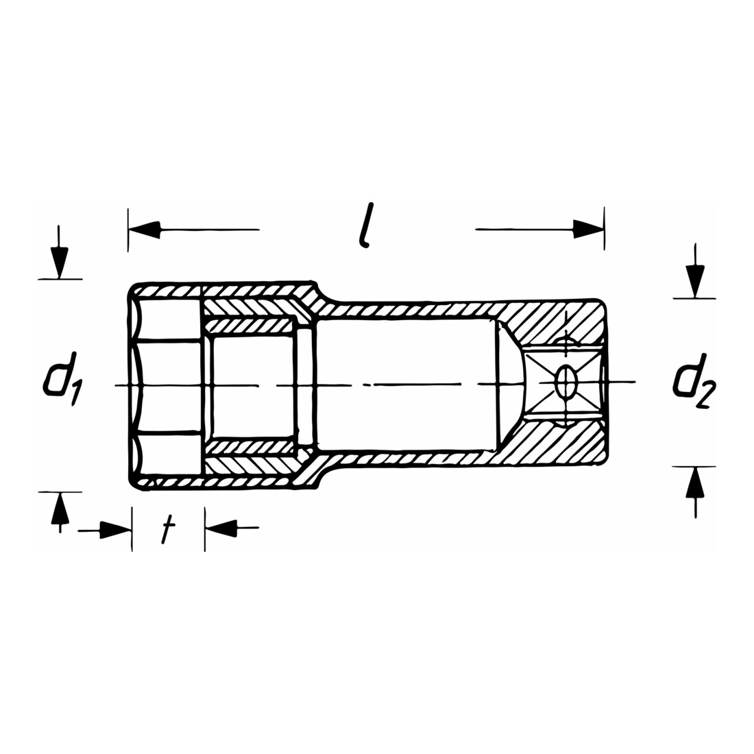 Douille de bougie HAZET 1/2" hexagonale longue