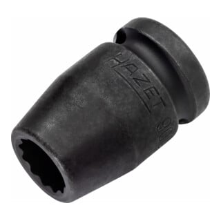 Hazet Impact, douille de tournevis mécanique (double hexagone) 900SZ-18 creux carré 12,5 mm (1/2 in.) profil de traction extérieur double hexagone 18