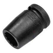 Hazet Impact, douille de tournevis mécanique (double hexagone) 900SZ-18 creux carré 12,5 mm (1/2 in.) profil de traction extérieur double hexagone 18-1