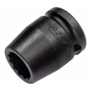 Hazet Impact, douille de tournevis mécanique (double hexagone) 900SZ-18 creux carré 12,5 mm (1/2 in.) profil de traction extérieur double hexagone 18-1