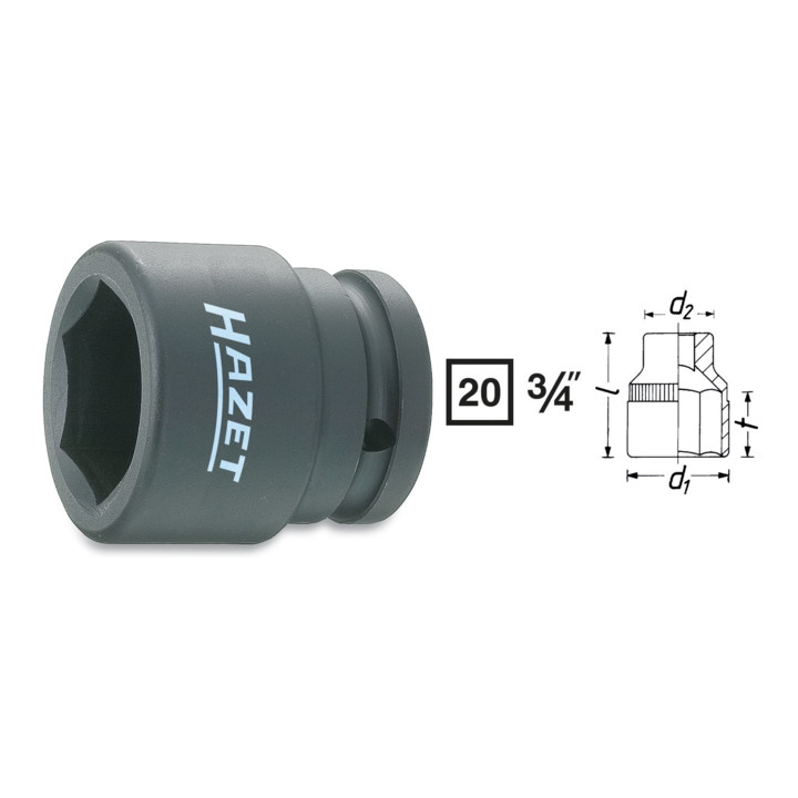 HAZET Clé à douille pour clé à douille 3/4" hexagonale
