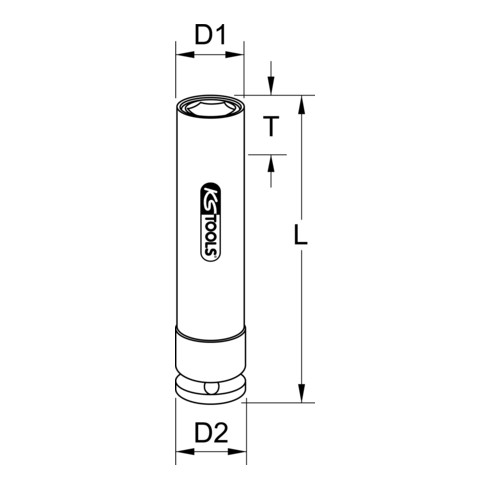 Douille à chocs pour jantes aluminium spéciales pour Tesla, longue, 7/8" KS Tools