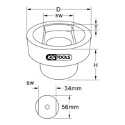 Douille de boulon à ressort à lames pour Scania, 34x56 mm KS Tools-5