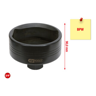 Douille de capuchon de moyeu pour BPW, 111 mm, 6 pans KS Tools