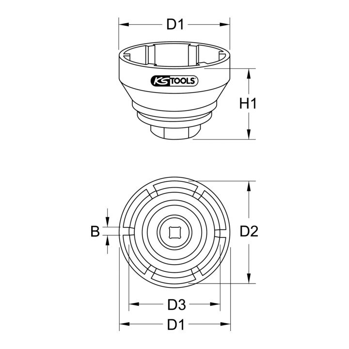 Douille d'écrou d'essieu 3/4" pour Mercedes, 8 pans KS Tools