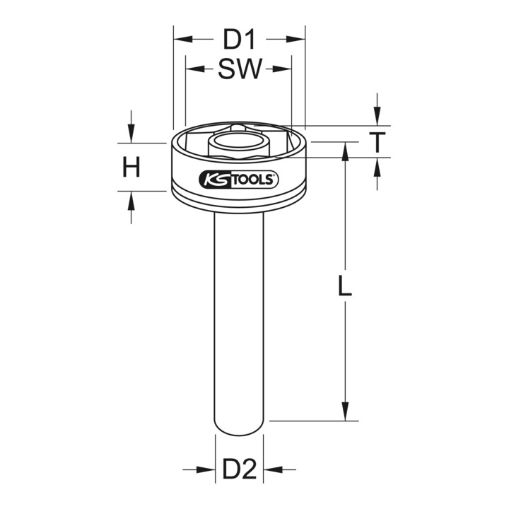 Douille d'écrou d'essieu 3/4" Volvo 105mm KS Tools